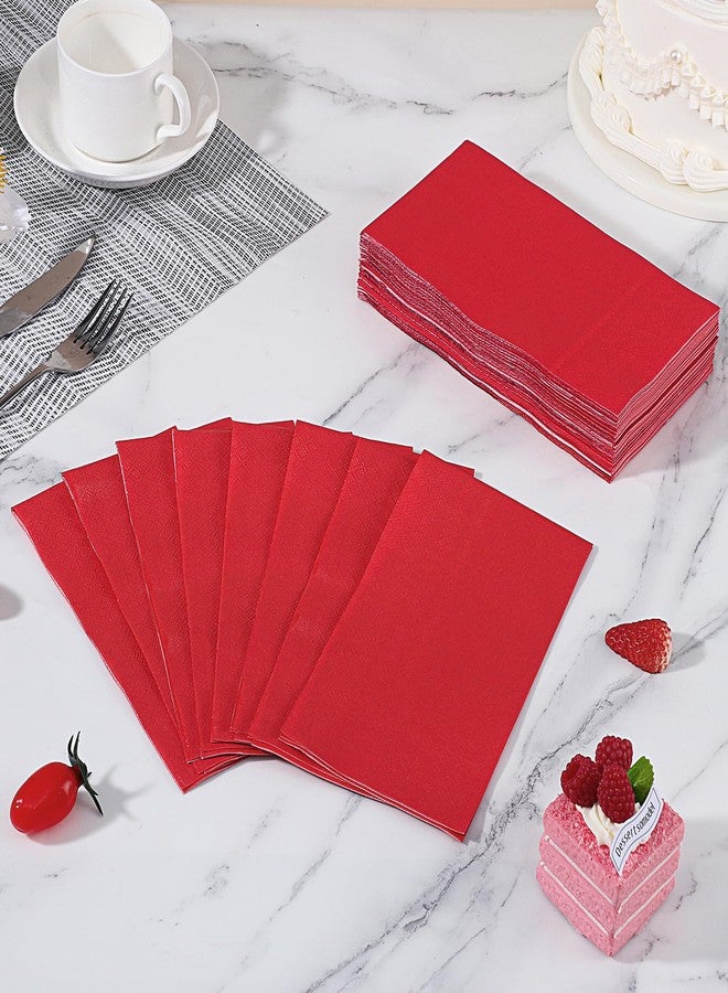 NatNarr 60 Pcs Red Napkins, Valentines Napkins Disposable Hand Towels for Bathroom Red Dinner Guest Napkin for Birthday, Wedding, Valentines Day - Image 4